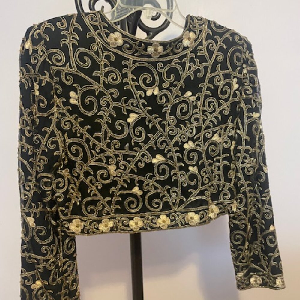 Laurence Kazar Black, silver, gold bolero jacket - Picture 4 of 4